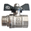 11581158 Кран шаровой FM 1/2 B гайка-штуцер бабочка (120/10 ГТД)