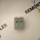 C6003PL  Выключатель двухклавишный зеленая линза, серый корпус